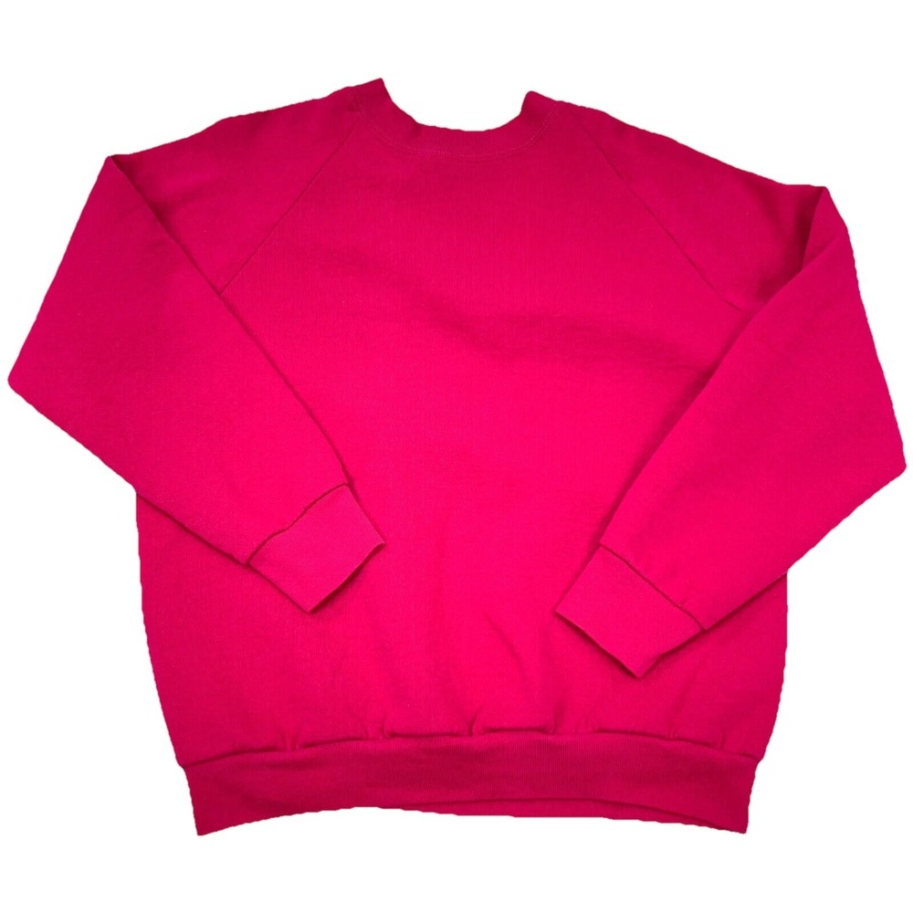 Vintage Fruit Of The Loom Sweatshirt Women Medium Pink Sweater Blank 90s Y2K US*